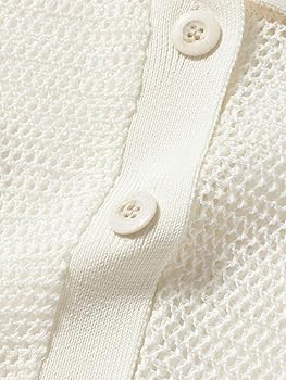 未使用Demi-Luxe BEAMS / 襟付き アイレット 5分袖カーディガン Demi-Luxe BEAMS（デミルクス ビームス）の「Demi-Luxe BEAMS